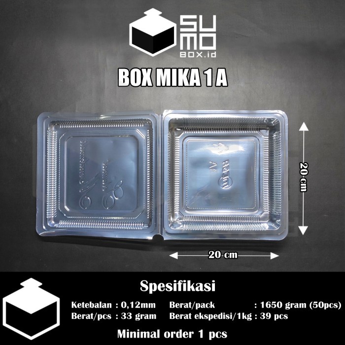 10We0011 Plastik Mika Kue Ukuran 1A Jumbo / Box Mika Kotak Bolu Besar Eceran Ded3E02E