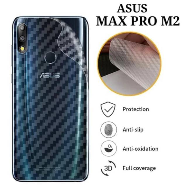 Back Skin Carbon Zenfone Max Pro M2 - Skin Carbon Asus Zenfone Max Pro M2 ZB631KL SC