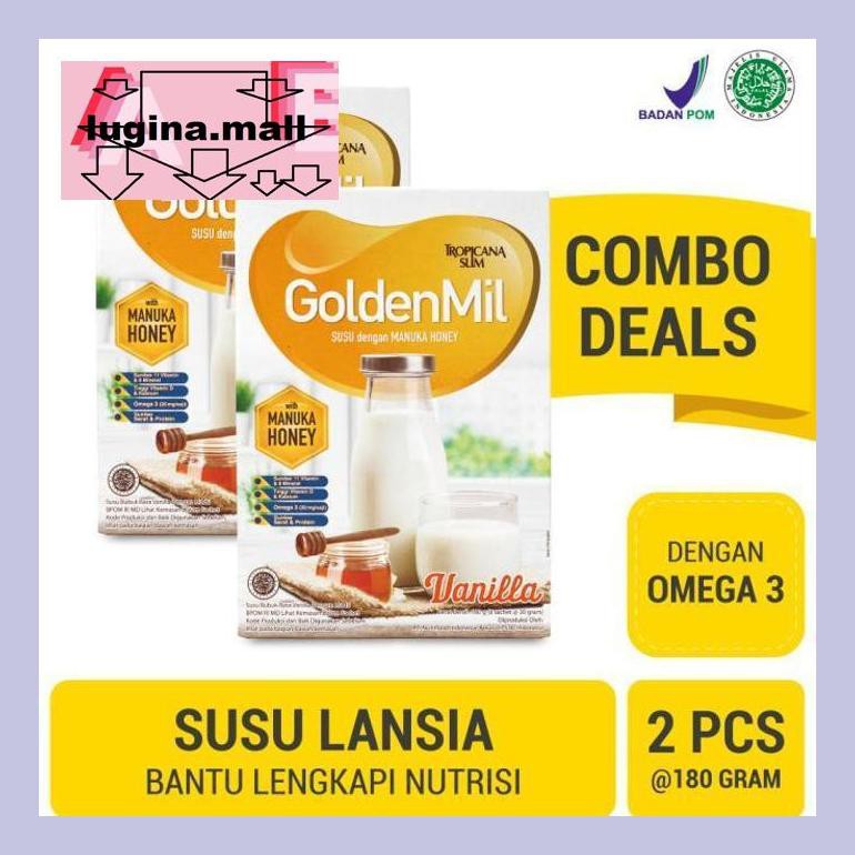 

Lugeypsum Twin Pack: Tropicana Slim Goldenmil Vanilla (6 Sch) - Manuka Honey S30Luu