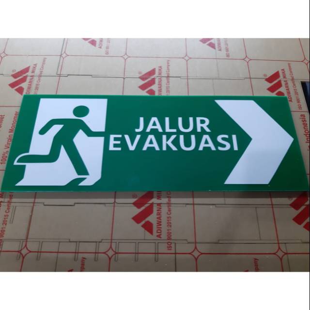 

Sign label acrylic jalur evakuasi uk 15x40cm, sign board akrilik
