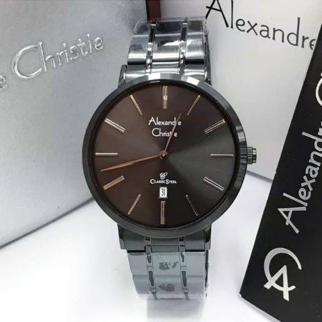 Jam Alexandre Christie Pria AC8597 Original Stainless steel Hitam