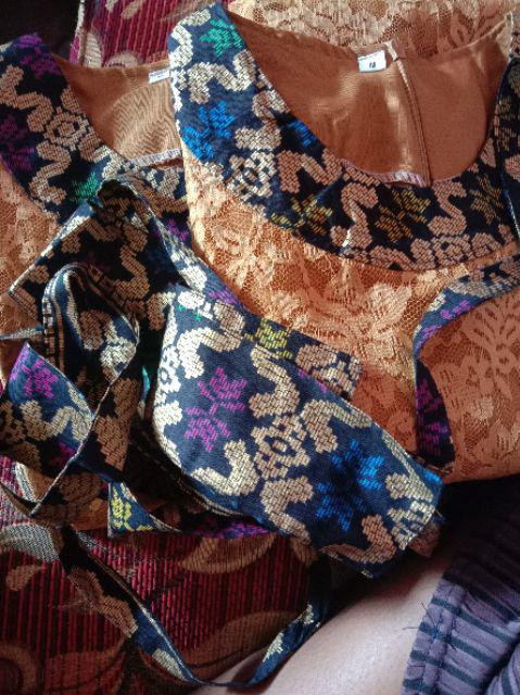 Dress Batik Brokat Couple Seragam Anak Sherina