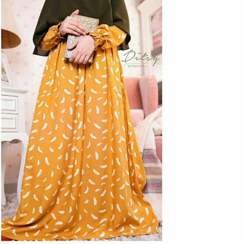 ditsy november quill mustard size L