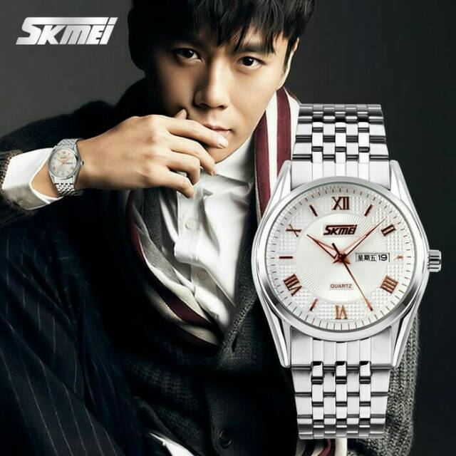 Jual Jam Tangan SKMEI Pride 9102 Putih Emas Original Import Tahan Air - Emas