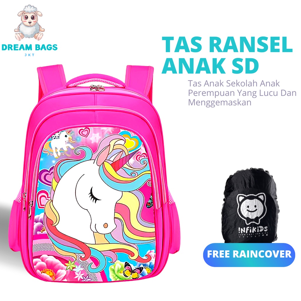 Tas Anak Perempuan Import Ukuran SD Dreambags Ransel anak SD perempuan