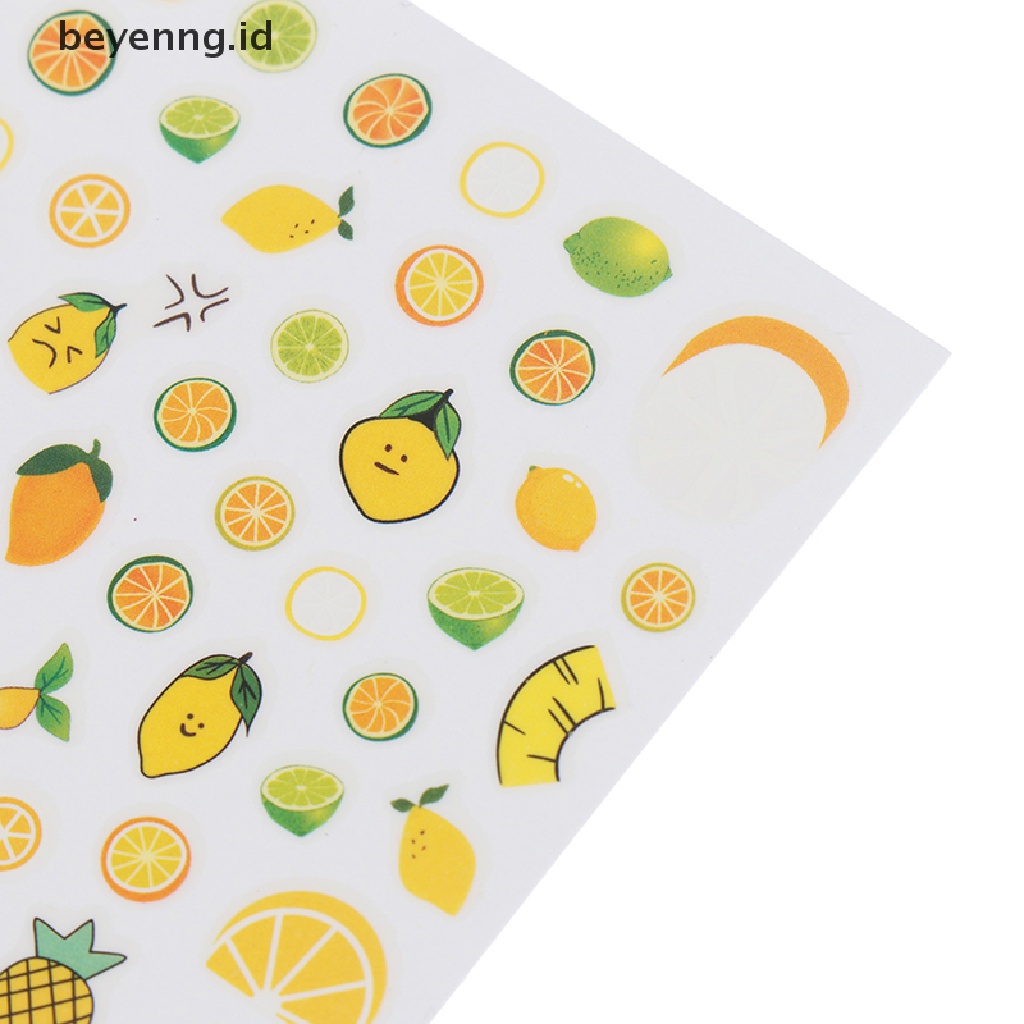 1 Lembar Stiker Kuku Motif Alpukat Kaktus Bunga Buah Untuk Manicure