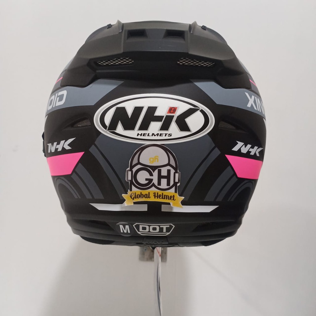 HELM NHK R1 XINOID NHK R-1 XINOID BLACK PINK DOFF DOUBLE VISOR