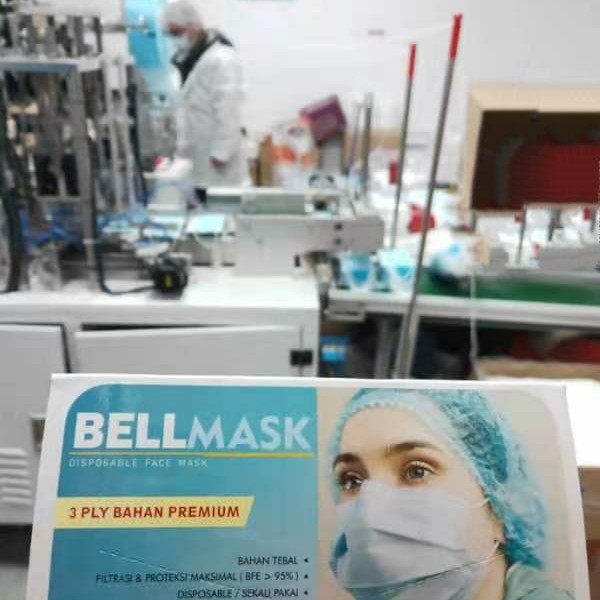 MASKER 3PLY MODEL SENSI DAILY PROTECTIVE BELLMASK 95% ANTI DROPLET Free kaitan masker kait masker