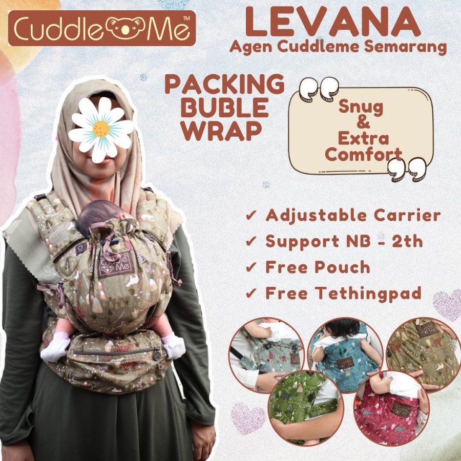 Gendongan Bayi Newborn Cuddleme Levana 4 Posisi Gendong M Shape SNI Praktis - Gendongan SSC Levana