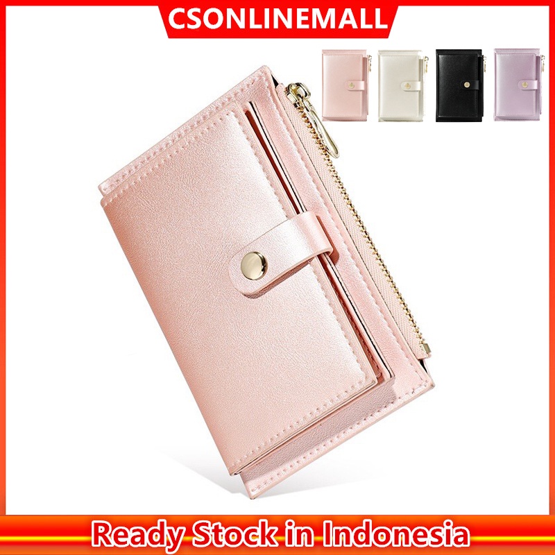 CSONLINEMALL Dompet Pendek Holder Koinkartu Bahan Kulit Pu Aneka Warna Untuk Wanita