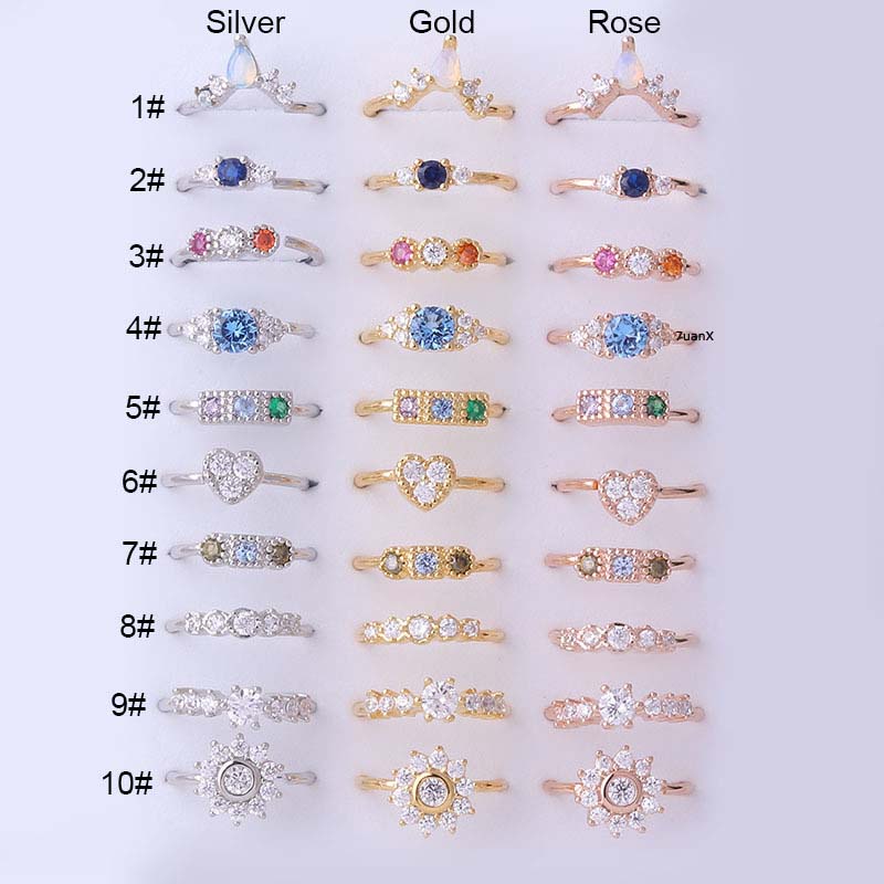 1pc Anting Tindik Hidung Tanpa Kunci Bentuk Hoop 8mm 20gauge Bahan Tembaga Hias Zircon