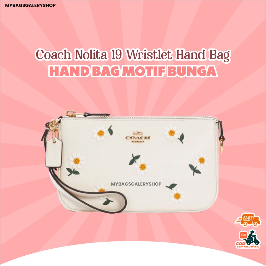 Tas Wanita Slingbag / Selempang Coach Nolita 19 Wristlet Hand Bag Daisy Embroidery By Mybagsgalerysh