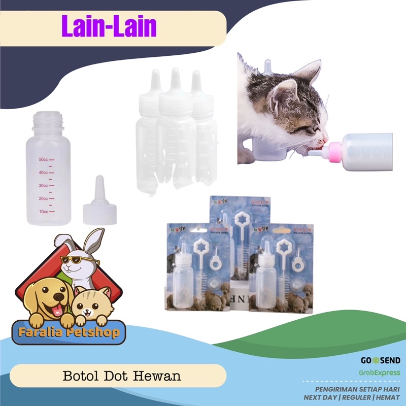 Botol Dot Minum Susu Hewan Kucing Anjing Musang 50 ml Cat Dog Kitten Bayi Babycat Anak