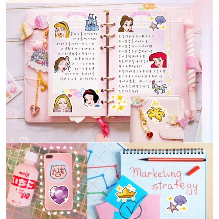 40pc / Sticker Disney DIY / MICKEY MINNIE /DONALD / PRINCESS /  BUJO / JURNAL / SCRAPBOOK / DIY