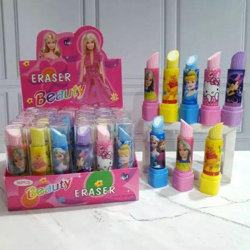 

penghapus model lipstik karakter isi 6 pcs