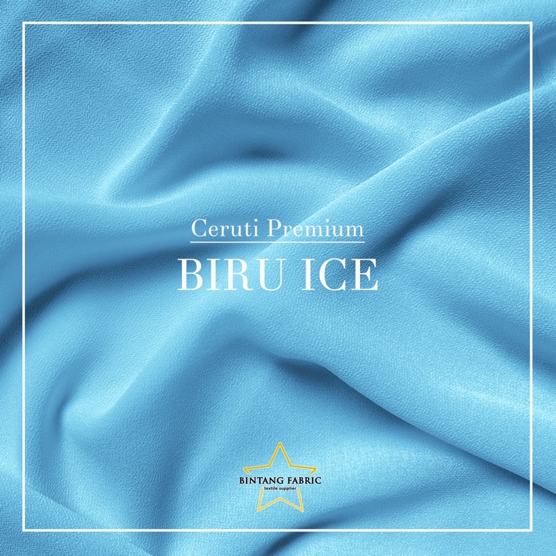 Bahan Kain Ceruti Ceruty Baby doll Premium 1/2 meter-Biru Ice