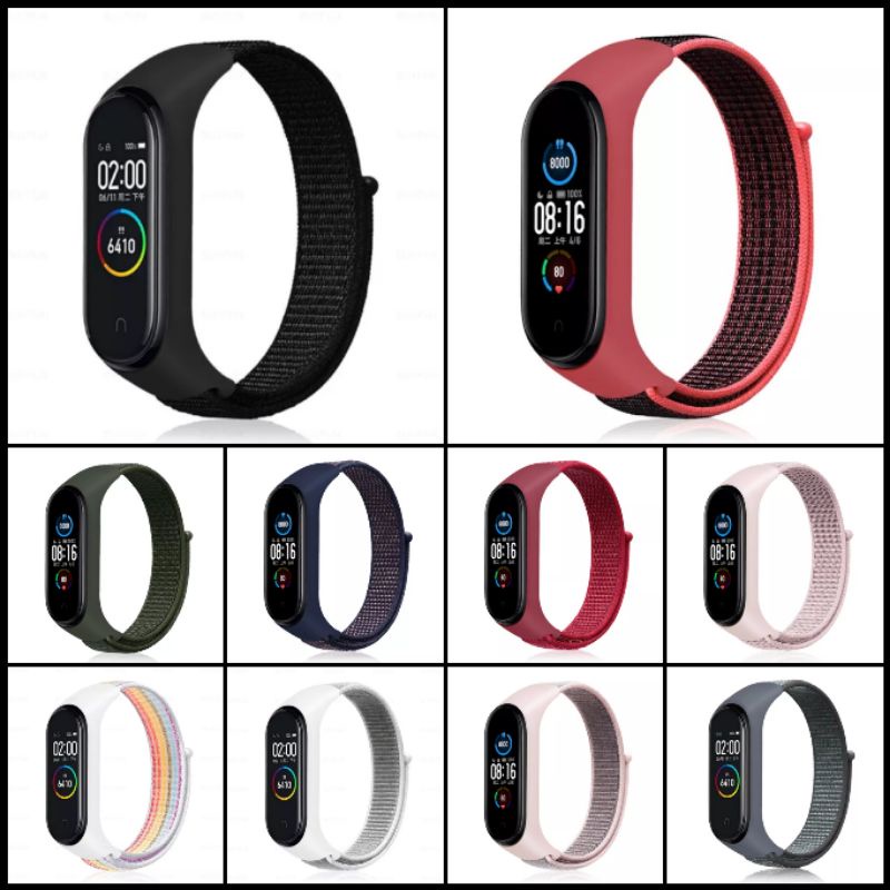 Strap Nylon Xiaomi Mi Band 7/6/5/4/3 Smartband - Tali Jam Nylon Xiaomi Mi Band 7 6 5 4 3