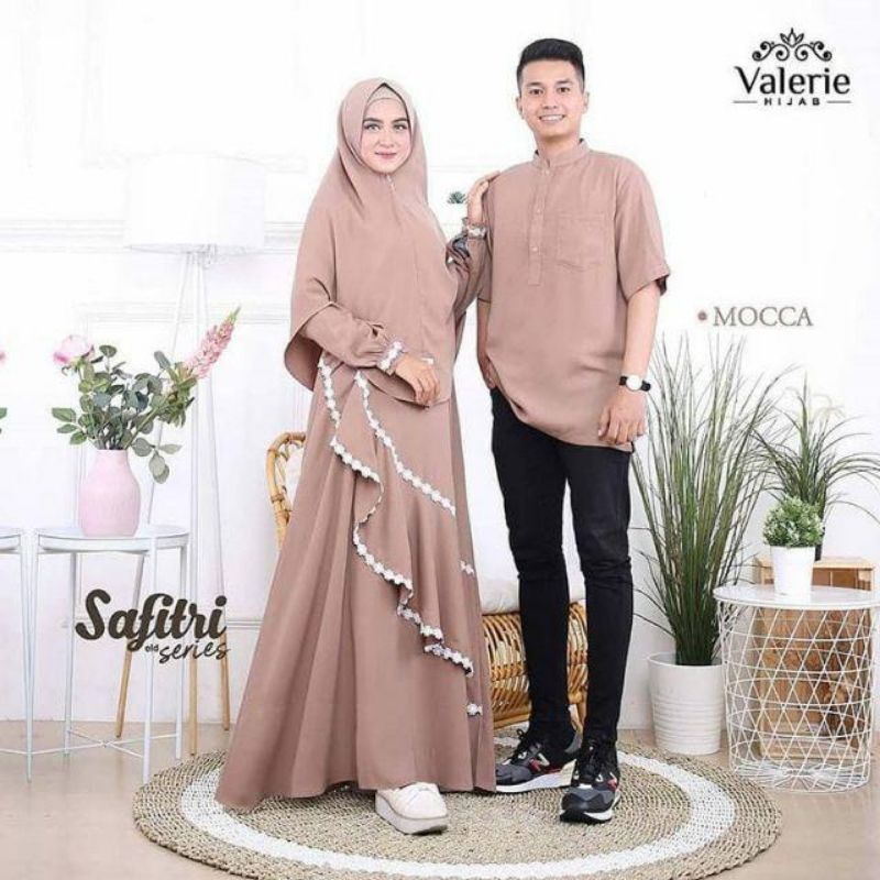 Gamis couple pasangan Safitri / gamis jumbo LD 120 / Gamis murah / Gamis modern
