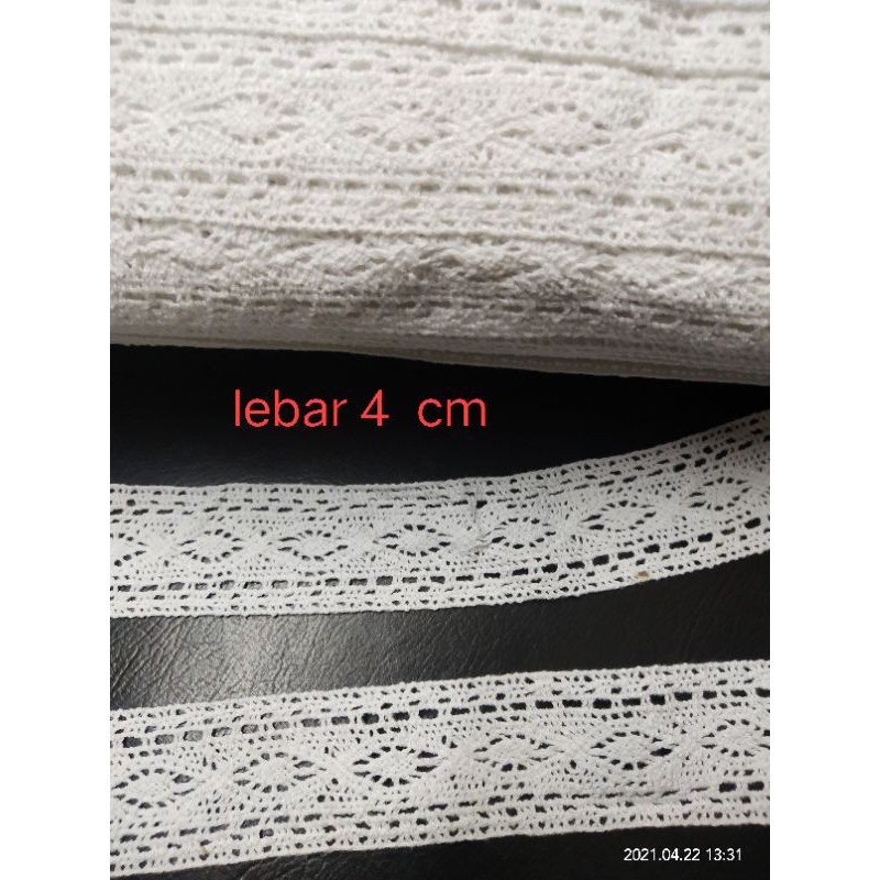 renda bordir kait tengahan renda rajut renda putih renda pita tengah renda baju renda mukena