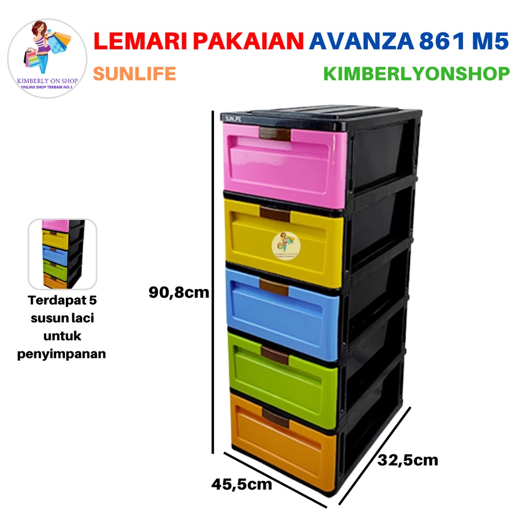 Lemari Pakaian Susun Laci Plastik avanza serbaguna 861 Sunlife