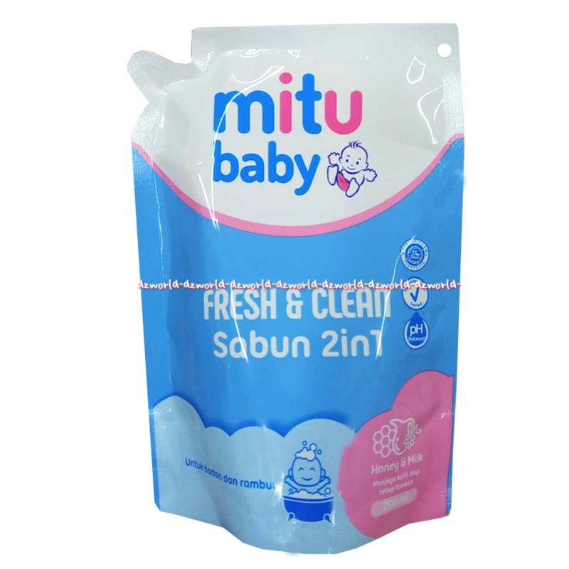 Mitu Baby Sabun 2 In 1 Honey Milk Refiil 200 Ml Membuat Kulit Serta Rambut Bayi Tetap Lembut