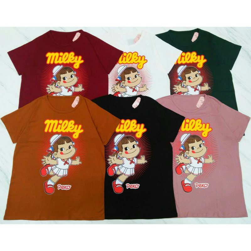 Kaos Katun Tshirt Oversized Jumbo Milky Peko XXL