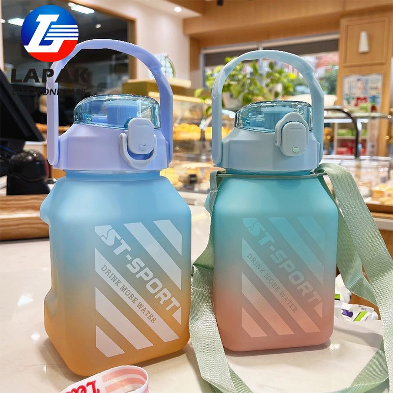 BOTOL MINUM ANAK GEMOY KOTAK 3D VIRAL MURAH WARNA GRADASI PASTEL