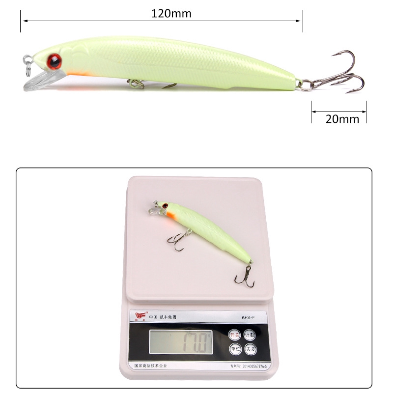 Umpan Mancing 17g/12cm Alat Pancing Murah luminous Jig relix nusantara Heavy Sinking Minnow Umpan Ikan Plastic Bait Umpan Pancing Umpan Pancing Buatan Alat Pancing Kail Pancing