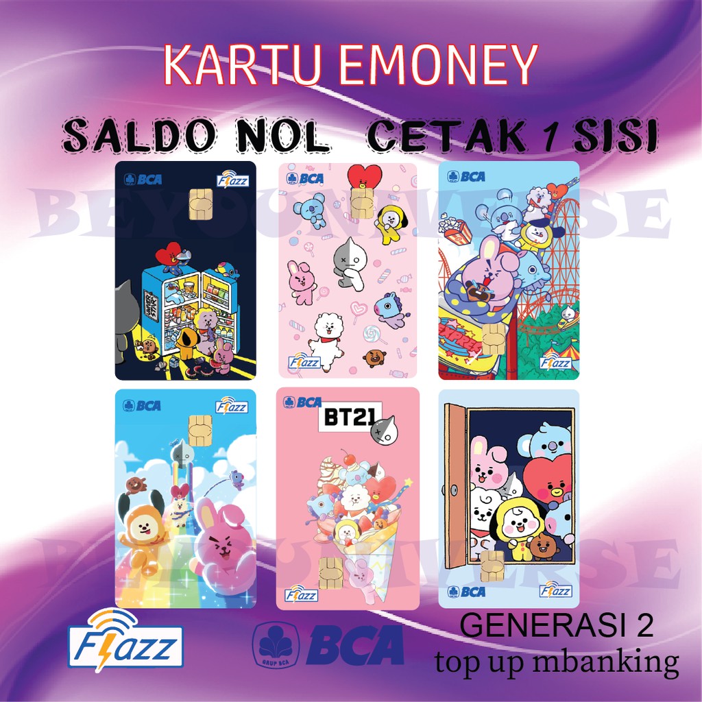 Kartu Flazz BCA gen 2 Limited BTS BT21 Custom BT21 Line Friends Cute Lucu RJ Koya