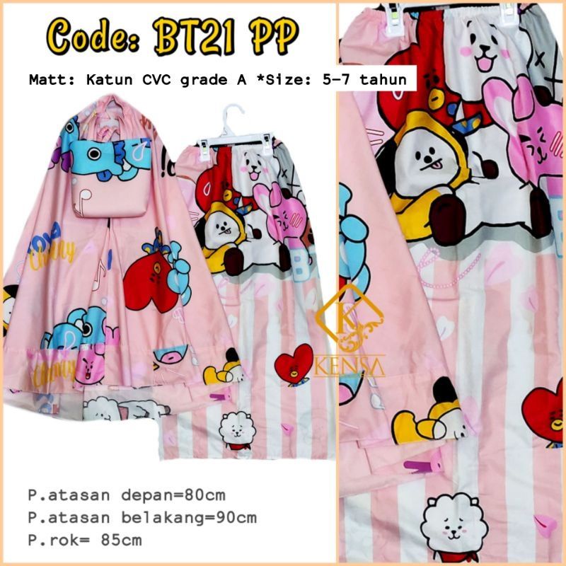 MUKENA ANAK KARAKTER BT21 PP
