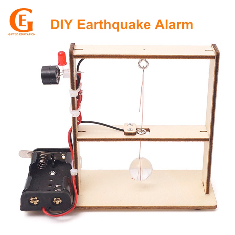 Mainan Edukasi Anak Model Alarm Seismograph Deteksi Induksi Getaran Manual DIY