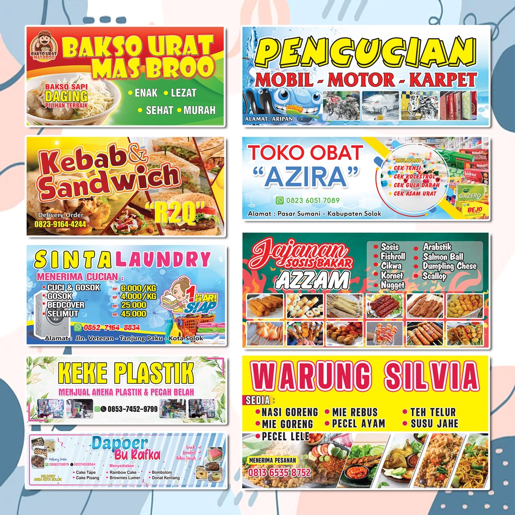 Free Design Cetak Banner/Spanduk Jualan/Usaha Olshop Gratis Desain