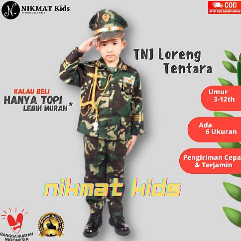Baju profesi tentara loreng tni anak baju kostum laki laki tk sd