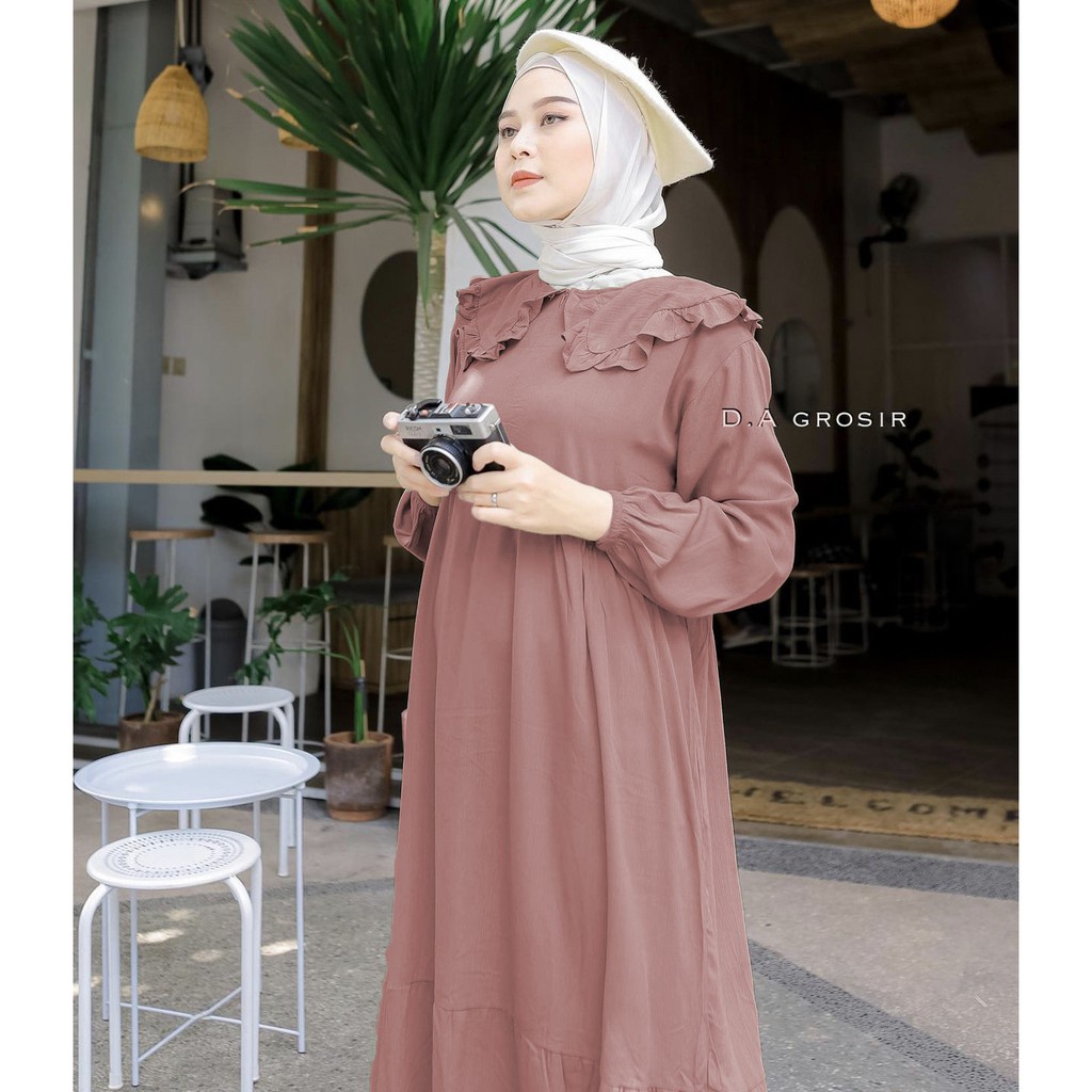 MASITA MIDI DRESS / MIDI DRESS CREPE PREMIUM /MIDI DRESS POLOS WANITA / DRESS BUSUI