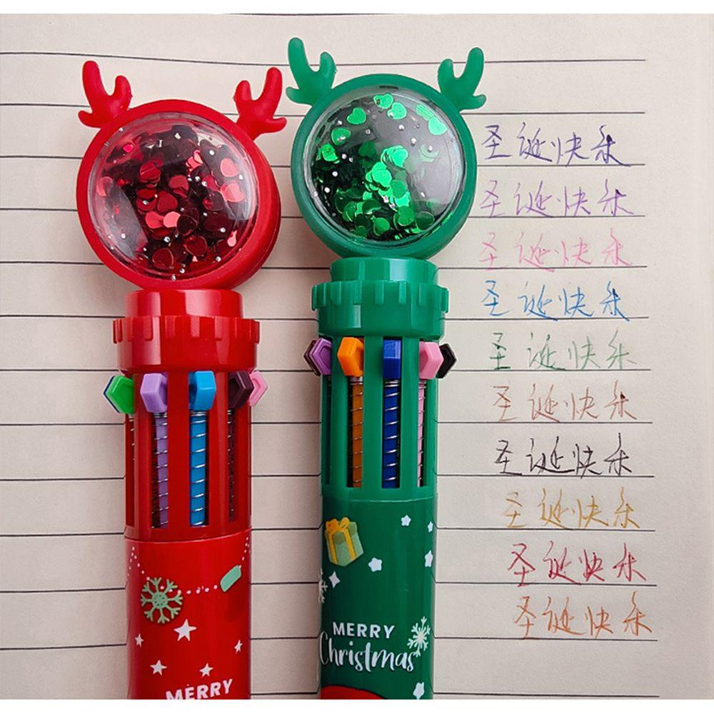 1pc Pulpen Desain Kartun Rusa Natal Untuk Alat Tulis Sekolah Dasar