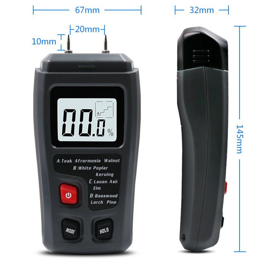 Wood Moisture Meter Kayu Alat Ukur Kadar Air Kayu Kertas Meja Lemari Ukiran MT-10 MT10