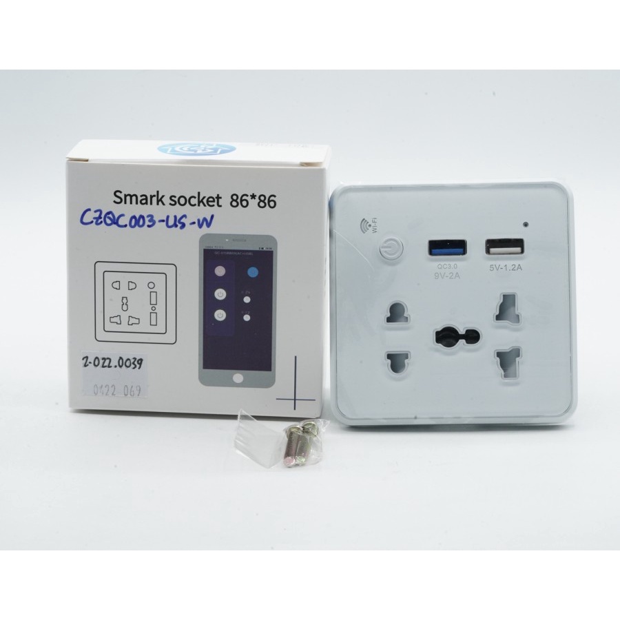 White Stop Kontak Pintar USB 3.0 Wifi Wall Smart Home Socket