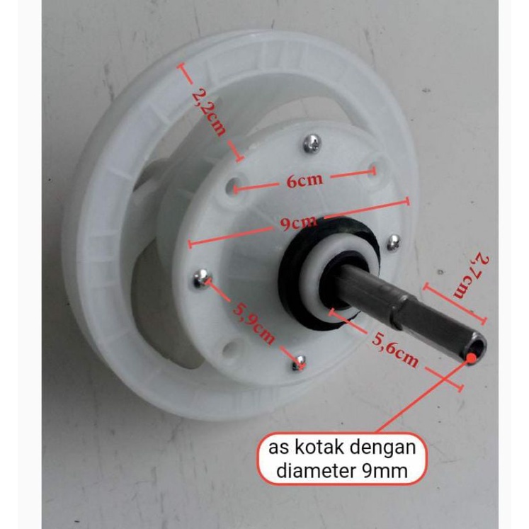Gearbok  mesin cuci 2 tabung As panjang kotak
