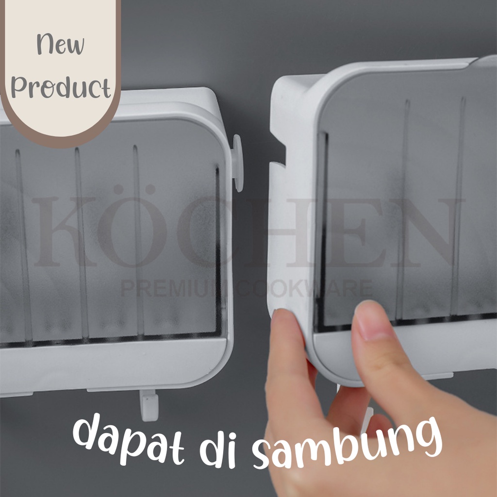 MYKOCHEN.INA Tempat Sabun Batang 2in1 Tempel Dinding Tanpa Paku Anti Air Kotak Sabun Wadah Sabun Mandi Aesthetic Estetik