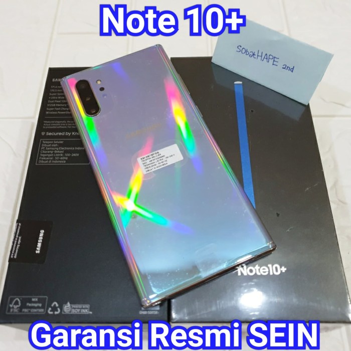 [ Hp / Handphone ] Hp Samsung Note 10+ 10 Plus 256Gb 512Gb Resmi Sein Dual 2Nd Fullset Bekas /