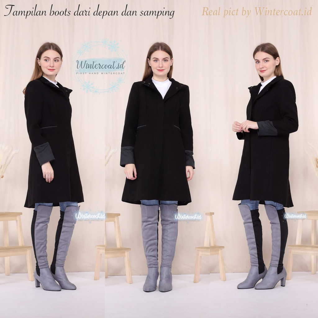 READY INDONESIA High knee boots overknee boots wanita women winter musim dingin heels