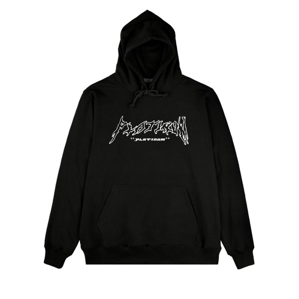 Hoodie Sweatshirt PLATINUM WORLD Font Metal // Jaket Sweater Metal Premium