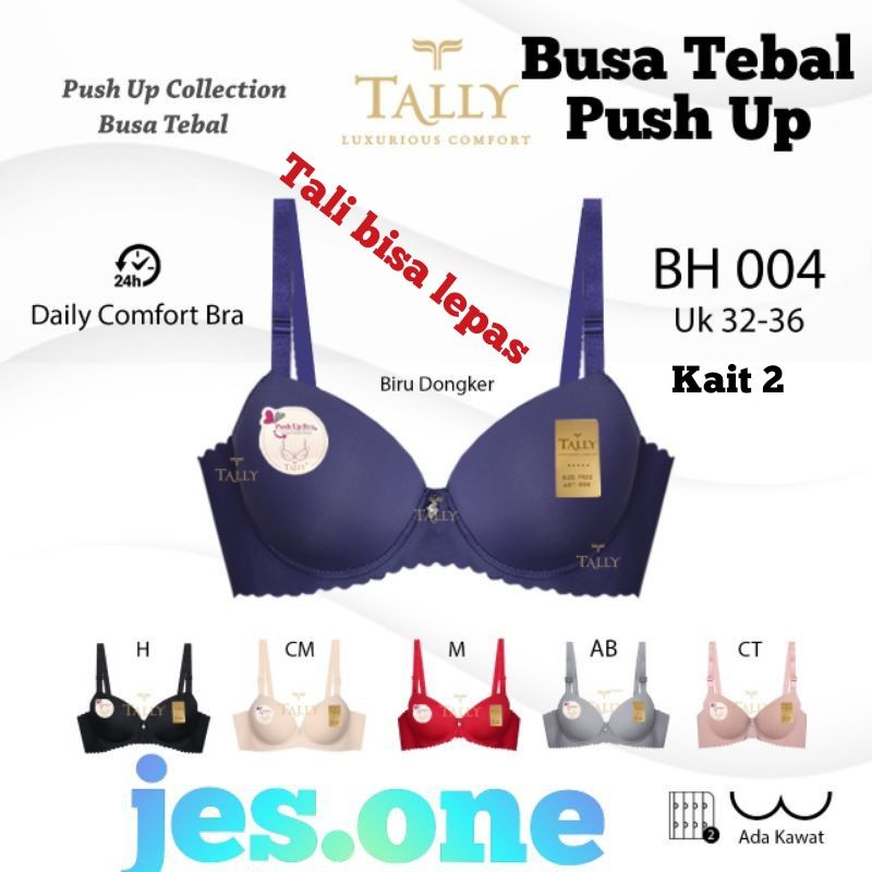 TALLY 004 Bra BH Busa Tebal Push Up Berkawat  Cup A sz 32 - 36