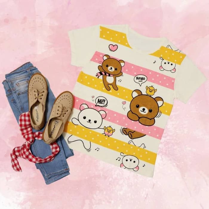 Kaos Wanita Gambar Rilakkuma