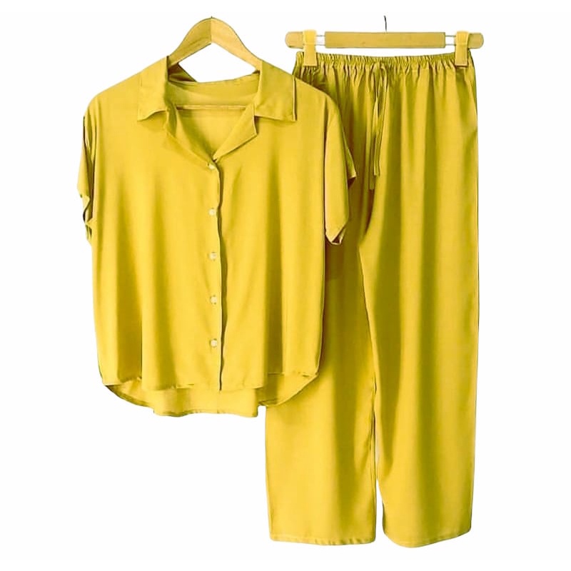 PIYAMA | BAJU TIDUR WANITA | SETELAN WANITA | PIYAMA WANITA | PIYAMA RAYON | PAJAMAS | PIYAMA JUMBO-Lime