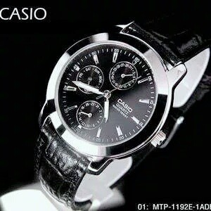Jam Tangan Pria Tali Kulit Casio Original MTP-1192E-1A Analog Chrono