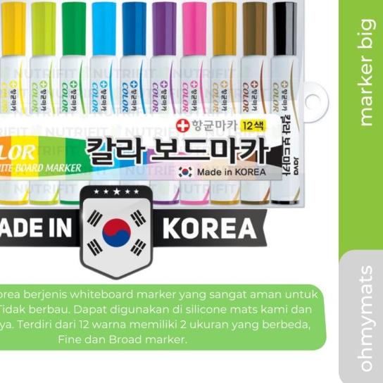 

♖ Spidol warna washable anak -12 pcs Java Korea Besar - Kecil ✧