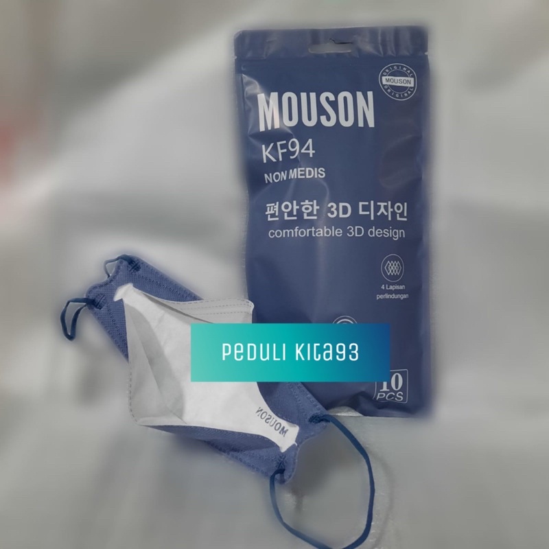 masker kf94 mouson 4ply 1pack isi 10pcs packing ziplock