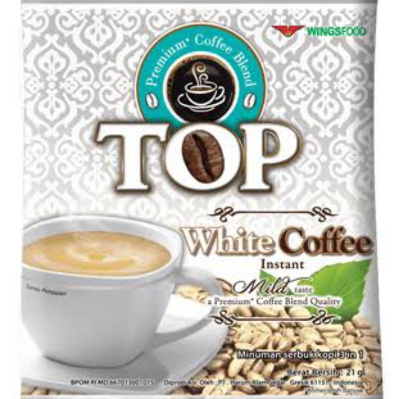 

Kopi Top White Coffe Instan ( 1 renceng isi 10 sachet)