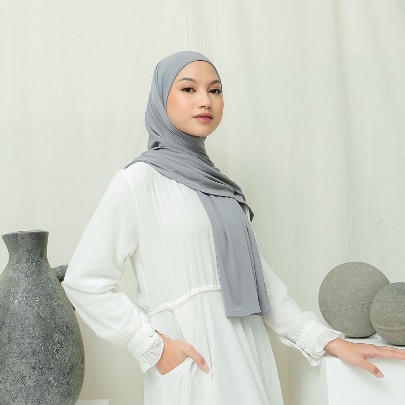 zulfa pashminah hijab instant / jilbab-Grey